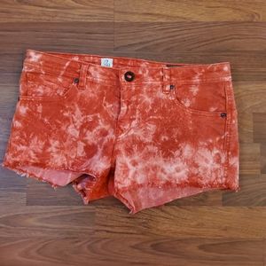 Volcom Jeans Tie Dye High Voltage Cut Off Jean Shorts Juniors Size 9 New